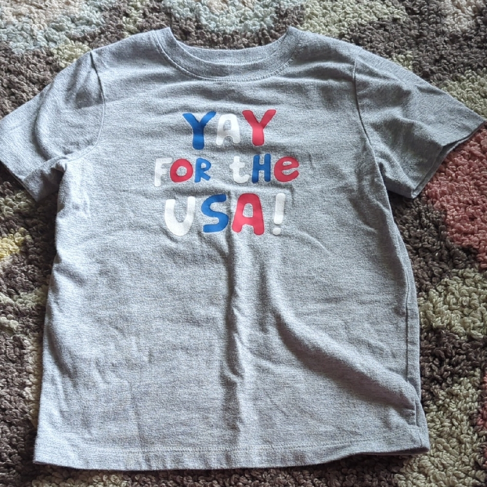 Gray Kids T-Shirt with USA Print
